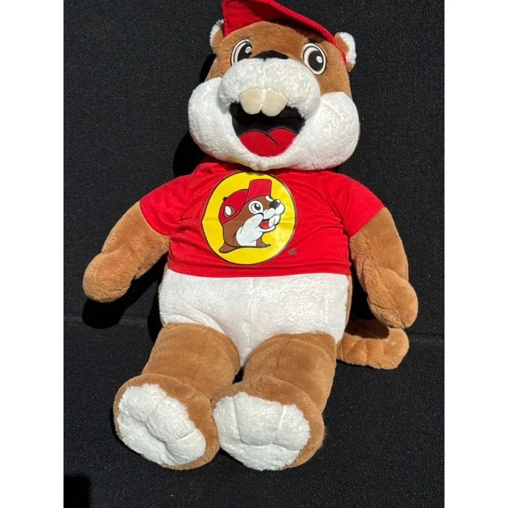 Buc-ees Beaver Plush Toy With Red Shirt &‎ Cap Lg 26